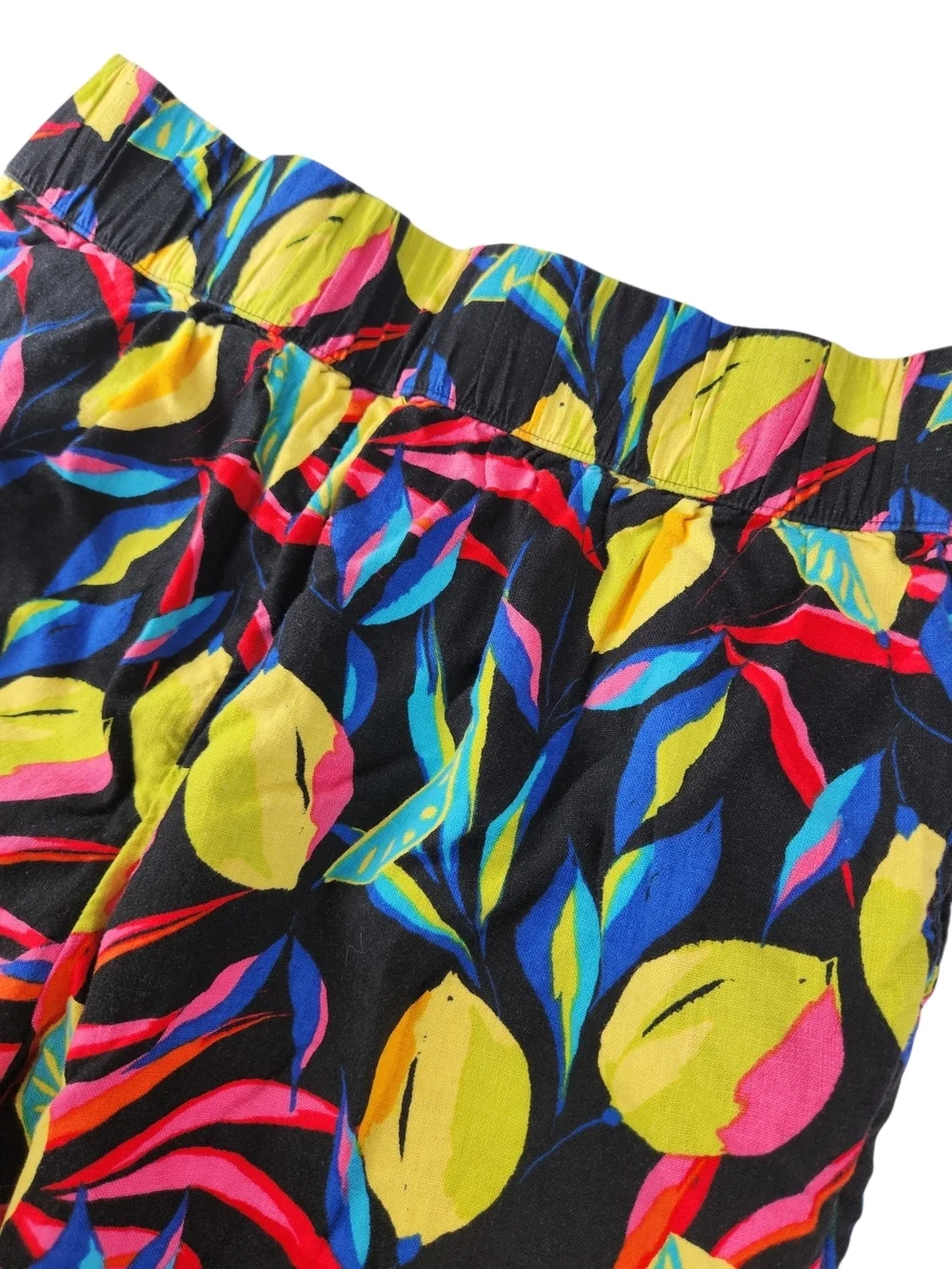 Tabitha Brown for Target Linen Blend Tropical Wide Leg Pants Medium Resort Lemon - Picture 11 of 16